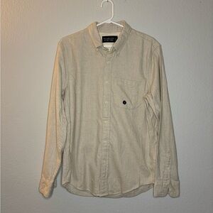 Abercrombie & Fitch Tan Casual Button Down Shirt Relaxed Fit